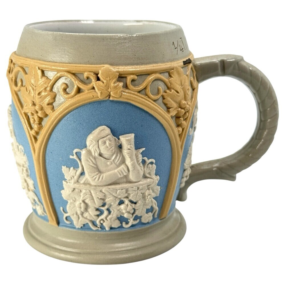 Villeroy & Boch Mettlach Beer Stein Mug 1266 Antique Breweriana Drinking Scenes